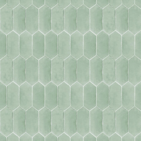 Mathilde lys grønn selvklebende fliser kommer i et hexagonalt mønster i en behagelig mild grønnfarge. Passer godt til fornyelse av kjøkken og baderom. 
