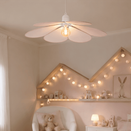 Taklampe kronblad rosa 64 cm