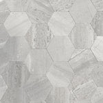 10-pk Hexagon lysegrå betong selvklebende veggfliser