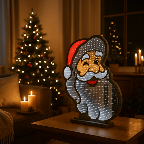 Julenissen dobbelsidet LED-lysskilt 69 cm – Lindas Dekor