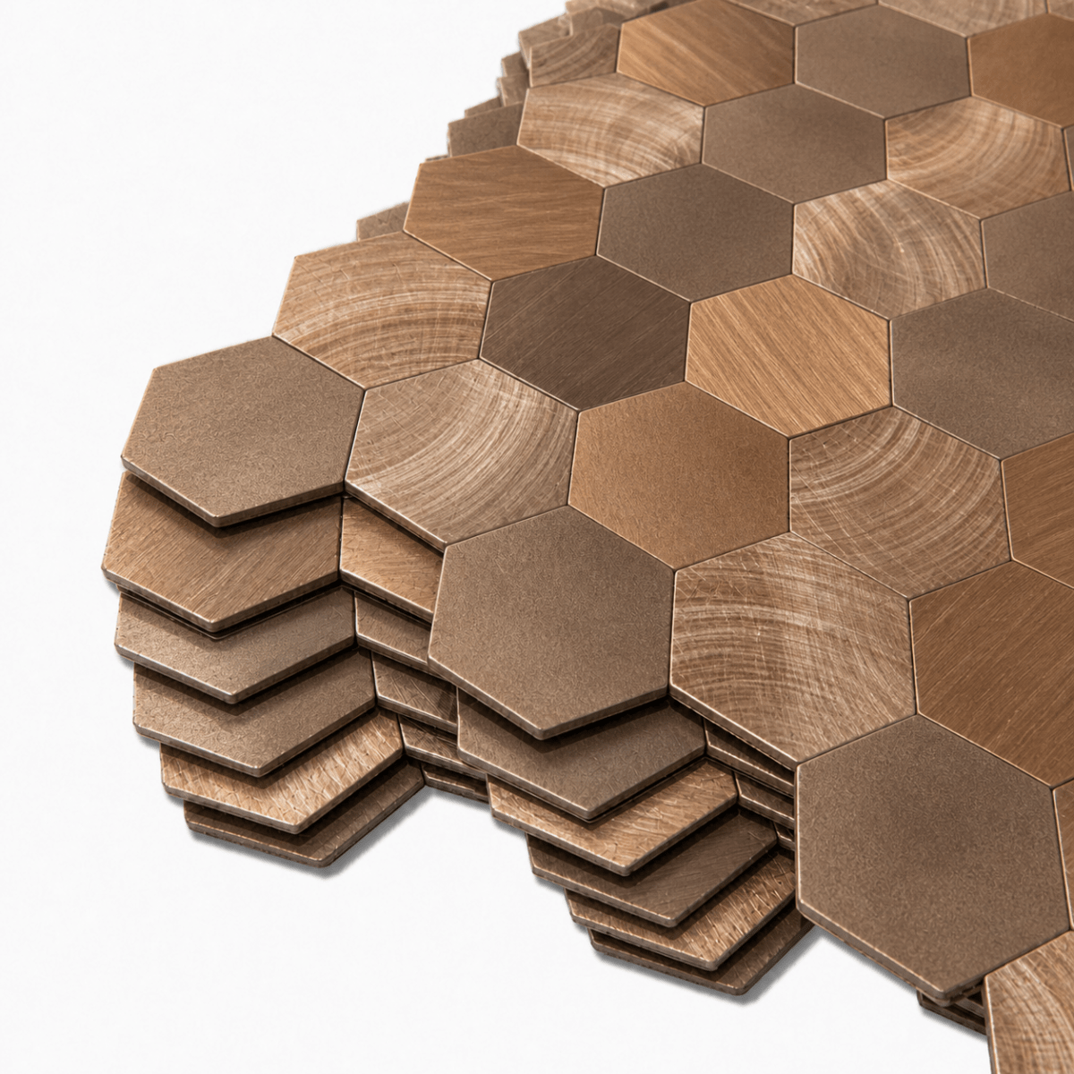 10 - pk Sofie hexagon selvklebende veggfliser - Lindas Dekor Fliser