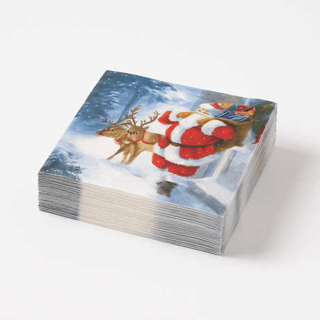 20 - pk Servietter "Santa is coming" - Lindas Dekor