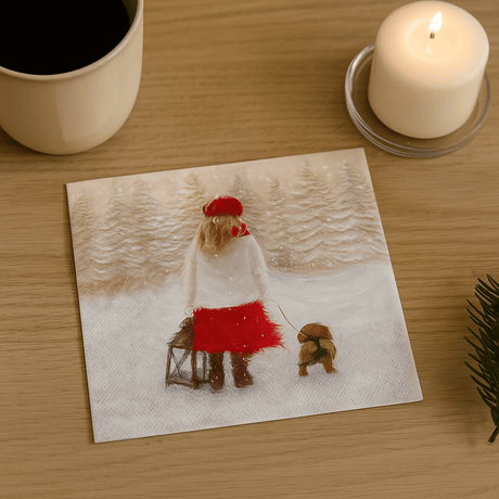 20 - pk Servietter "Winter Walk" - Lindas Dekor