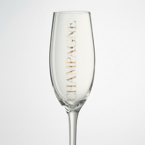 Champagneglass, transparent/gull