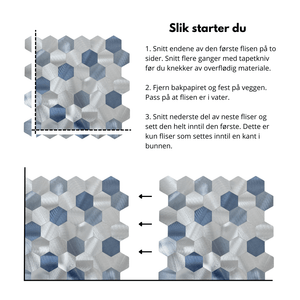 Lykke hexagon selvklebende veggfliser