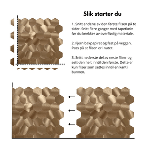 Børstet kobber medium selvklebende veggfliser