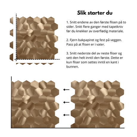 Børstet kobber veggfliser – vannavvisende, slitesterke og enkle å rengjøre