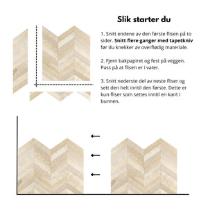 10-pk Nordic Chevron selvklebende veggfliser
