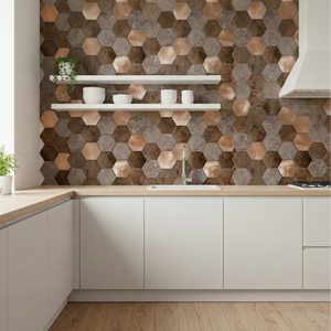 Bente hexagon selvklebende veggfliser