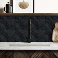 Evelina sort selvklebende veggfliser