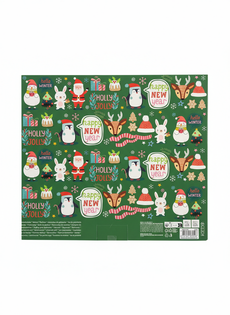 Juledesign bakesett i rødt og grønt – perfekt gave til barn bakside