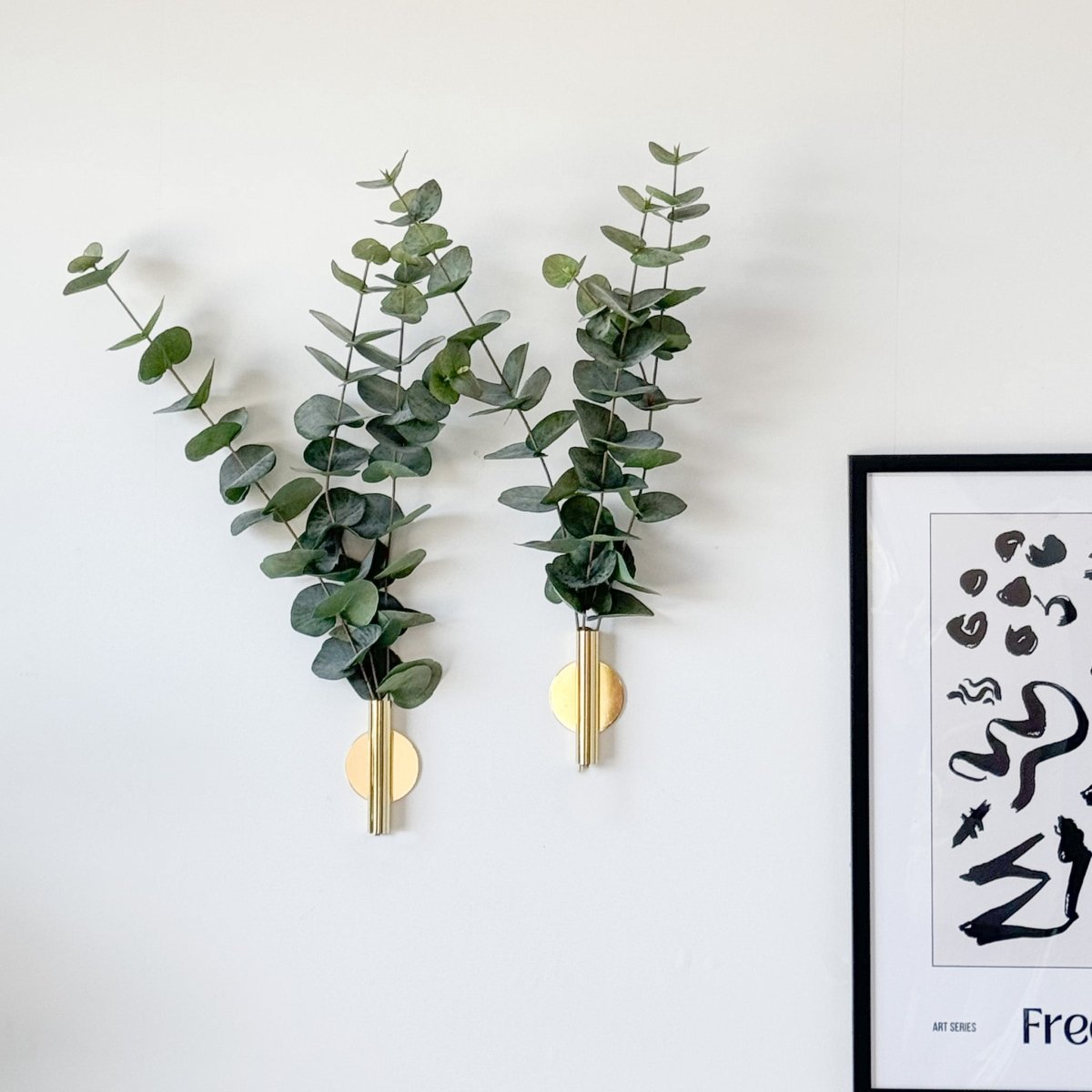 Eucalyptus & Manhattan veggvase, gull - Lindas Dekor