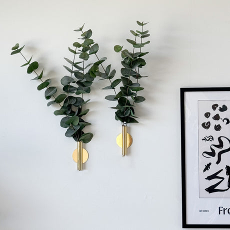 Dekorativ veggvase til bad, gang og stue i gullfinish