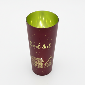 Lyslykt LED Pepperkakeby rød 9 x 25 cm