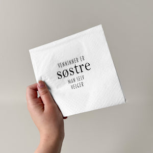 20-pk Servietter Venninner er søstre, hvit