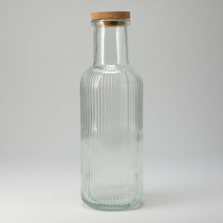 Glassflaske transparent 1 liter med kork - elegant oppbevaring kjøkken