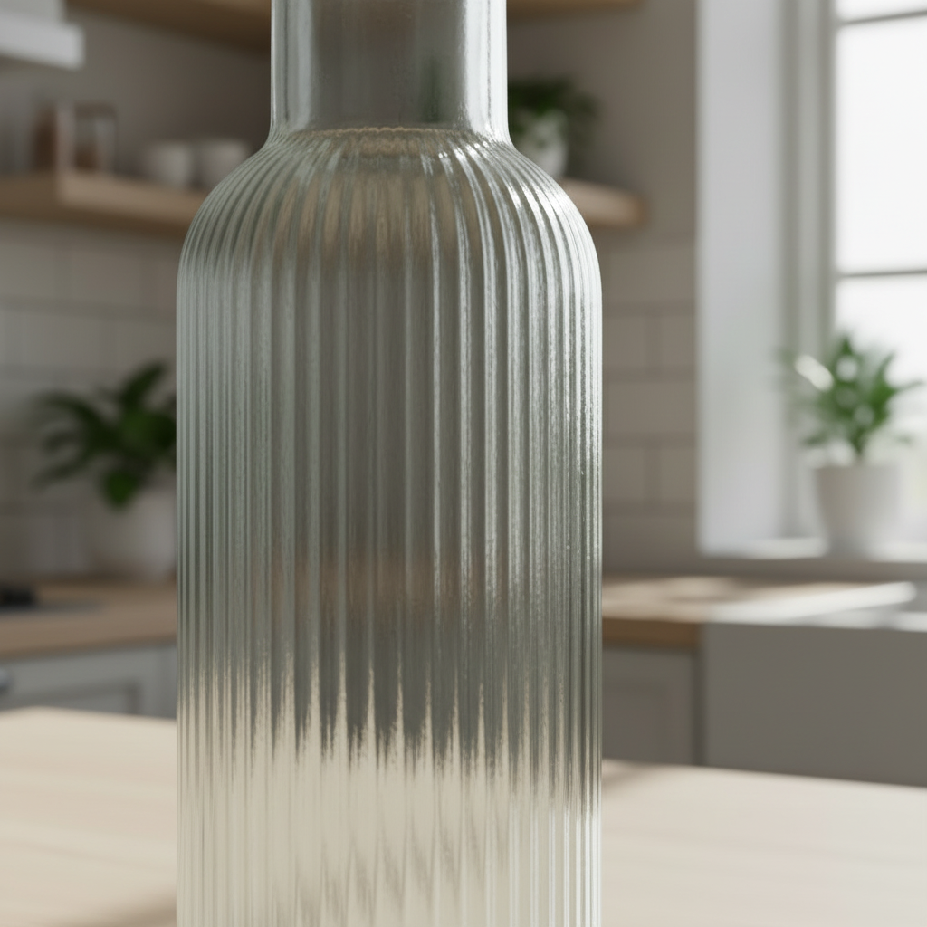 Dekorativ glassflaske 1L transparent - allsidig bruk kjøkken