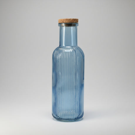 Glassflaske 1 liter blå - elegant vase eller oppbevaringsflaske