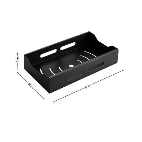 Sort uttrekkbar hylle medium – solid og praktisk hylle til kjøkkenskap og skuffer.