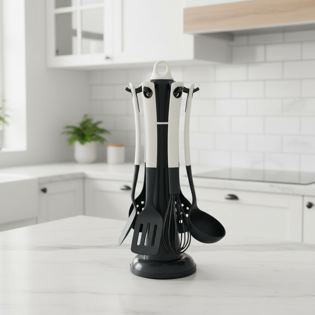 Stativ med kjøkkenredskaper