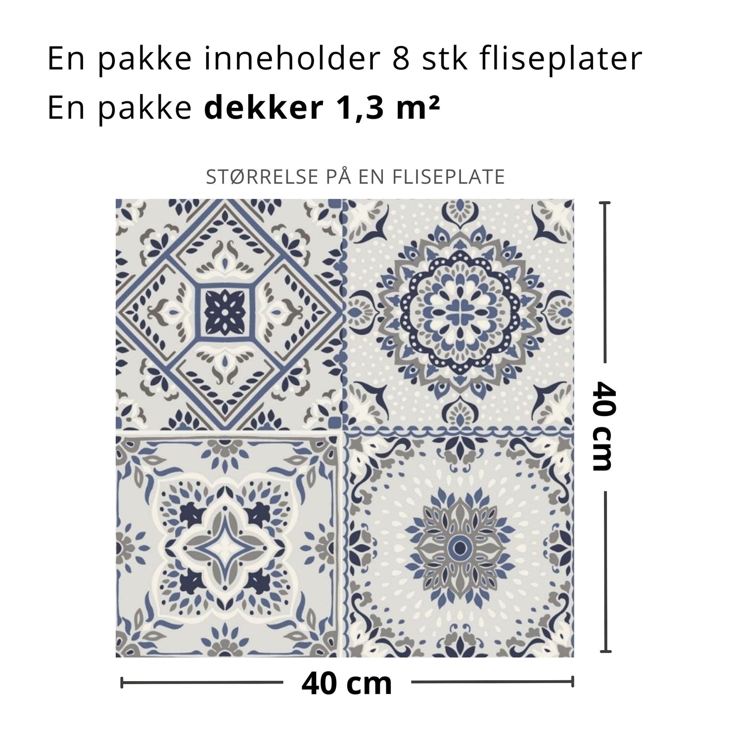 8-pk Marokko selvklebende fliser
