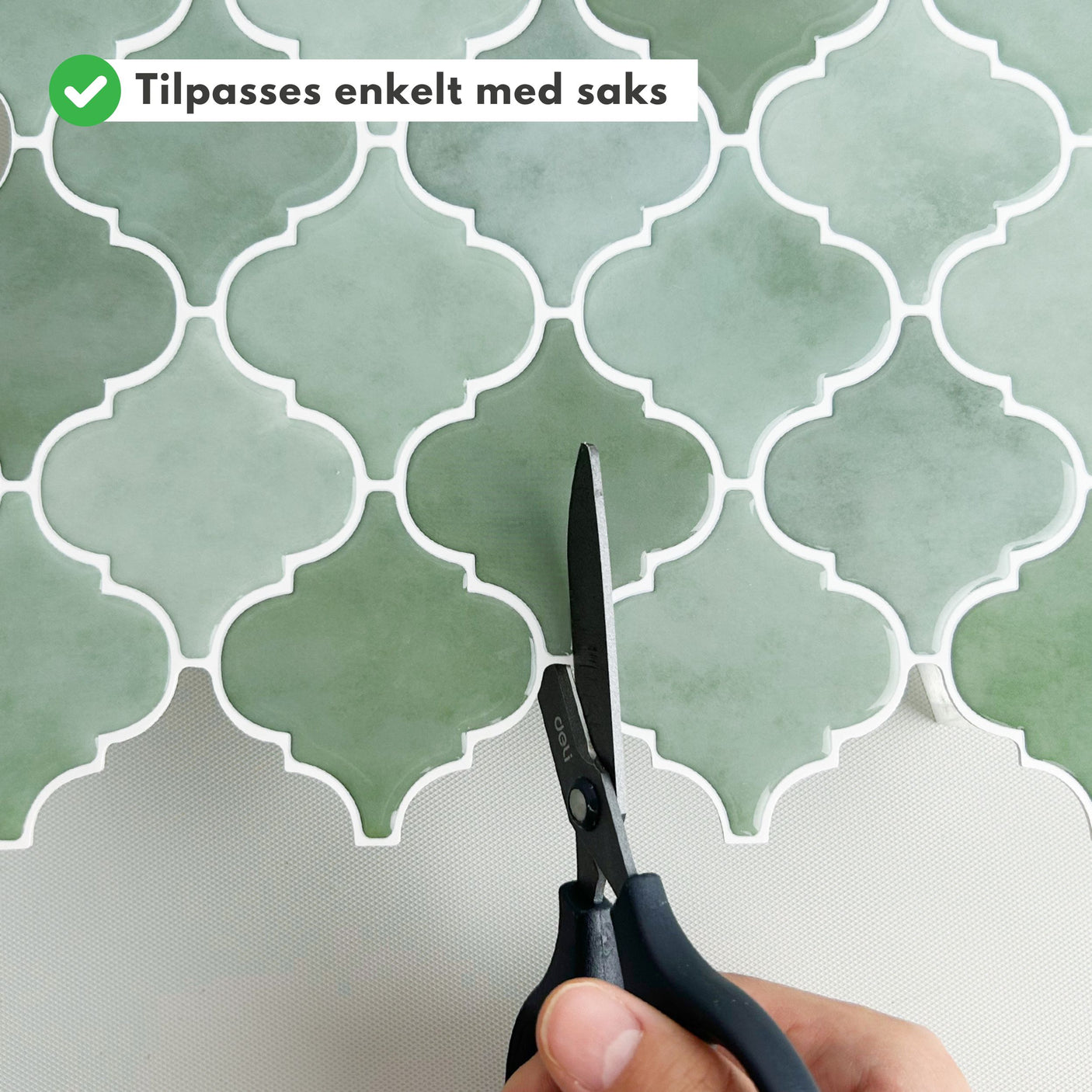 Lanterne grønn veggfliser som kan enkelt tilpasses med saks 