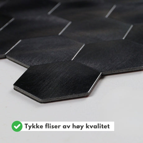 1 - pk Midnatt hexagon selvklebende veggfliser - Lindas Dekor
