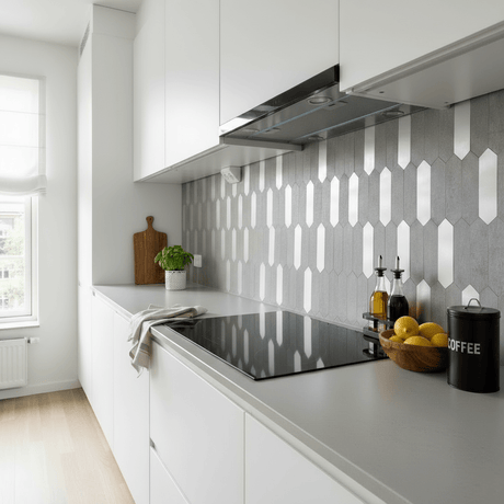 Stein lys grå hexagon selvklebende veggfliser - Lindas Dekor