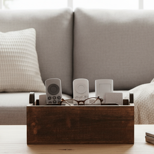 Rustikk oppbevaringsboks tre mørk brun