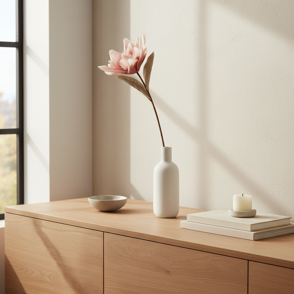 Kunstig blomst rosa nyanser brukt i interiør