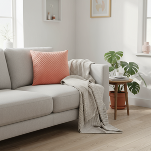 Putetrekk bikube velur rosé 55 x 55 cm