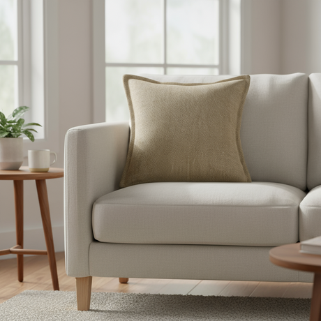 Mykt polyesterputetrekk i beige fargetone