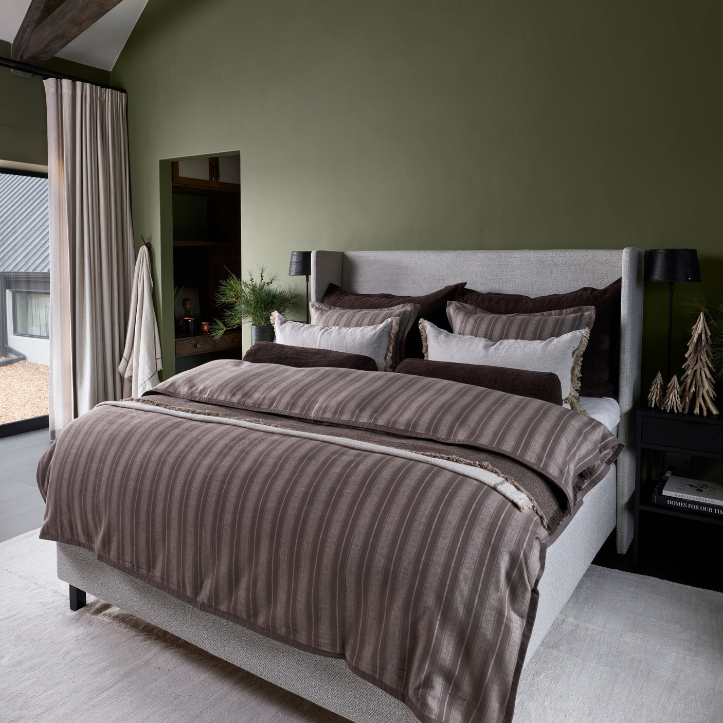 Charleston Hill brun flanell sengetøy i eksklusiv gaveeske