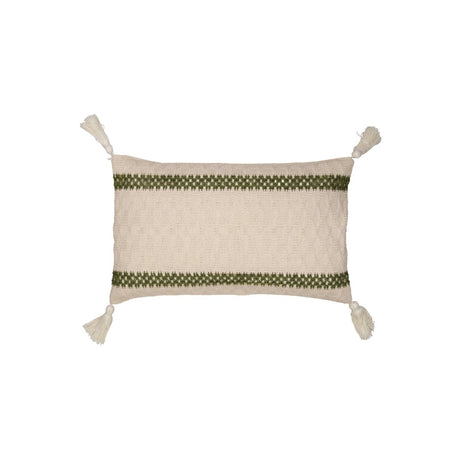 Putetrekk vevd bomull/lin grønn 30 x 50 cm - Lindas Dekor