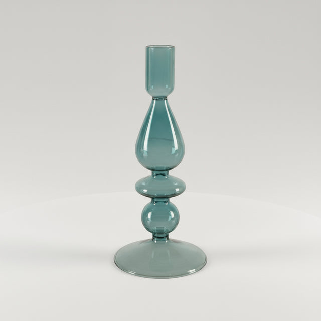 Lysestake i blått glass til kronelys