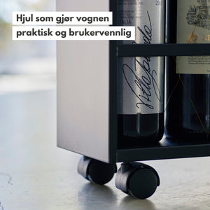 Kjøkkenvogn med håndtak sort