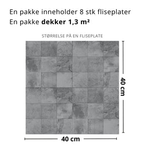 Bodø grå selvklebende fliser