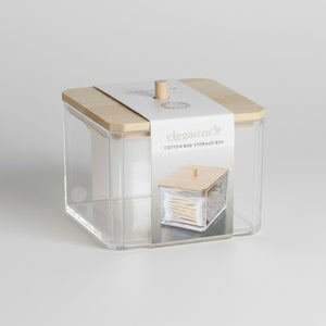 Makeup organizer med naturlig bambuslokk - bærekraftig oppbevaring

