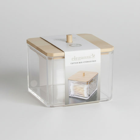 Makeup organizer med naturlig bambuslokk - bærekraftig oppbevaring

