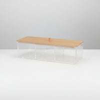 Oppbevaringsboks med bambuslokk 23 x 9,5 x 6,5 cm