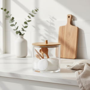 Kompakt transparent oppbevaringsboks - perfekt til smykker og småting på badet