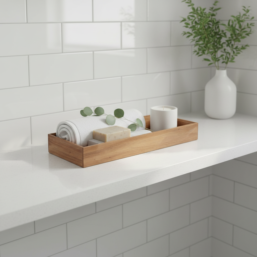 Stablebar organiseringsbrett i tre/akasie 37,5 x 15 x 5 cm