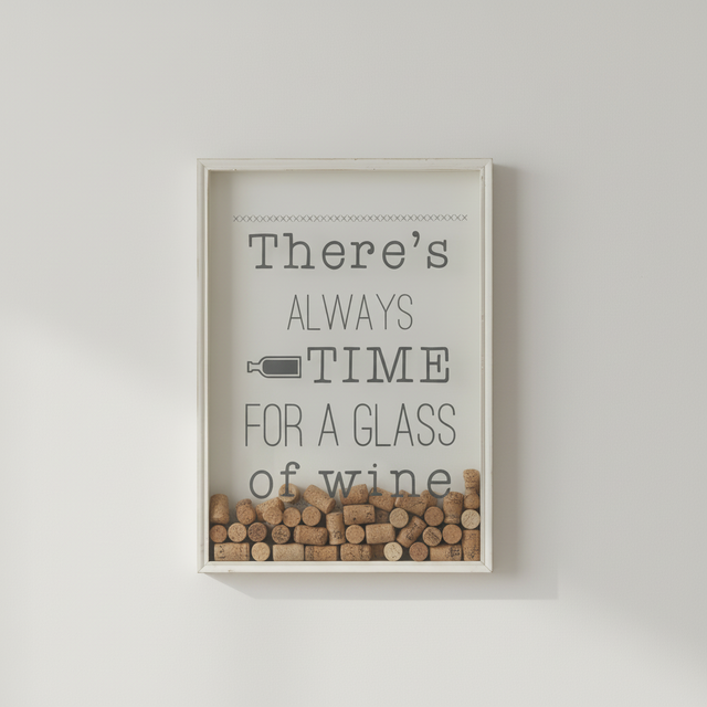 Korkramme i beige tre med engelsk design, 65x46 cm stor tavle