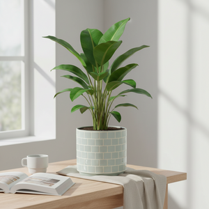 Blomsterpotte Keramikk Blå Medium