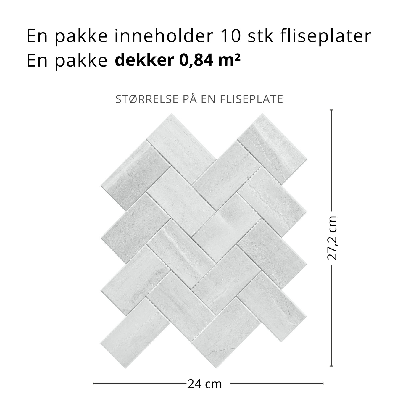 10-pk Vilde selvklebende veggfliser