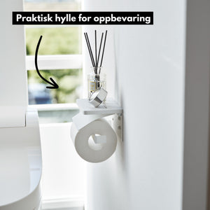 Veggmontert toalettpapirholder hvit