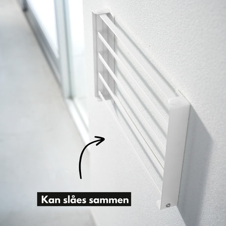 Sammenleggbar tørkestativ til vegg hvit