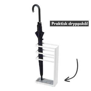 Paraplystativ med dryppskål, stor hvit