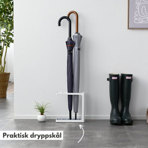 Paraplystativ med drypp stativ liten, hvit