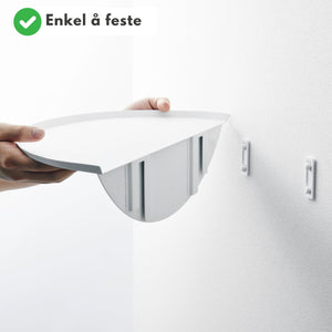 Vegghylle halvrund hvit 40 cm